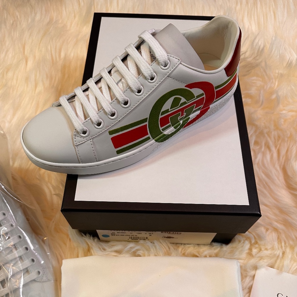 Gucci Women's Ace Interlocking G Logo Double GG - Picture 2 of 7
